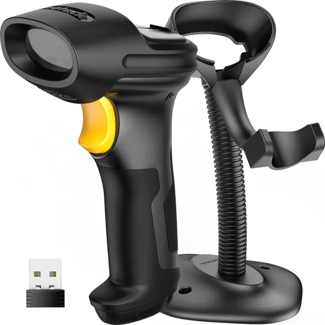 Inateck Wireless Barcode Scanner Reader 2.4GHz+USB Auto Induction w Free Stand