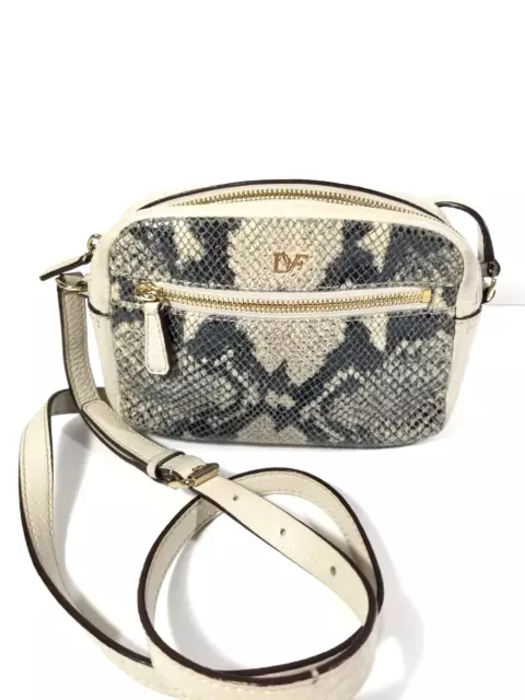 Diane Von Furstenberg DVF Crossbody Milo Snake Leather Design Shoulder Bag