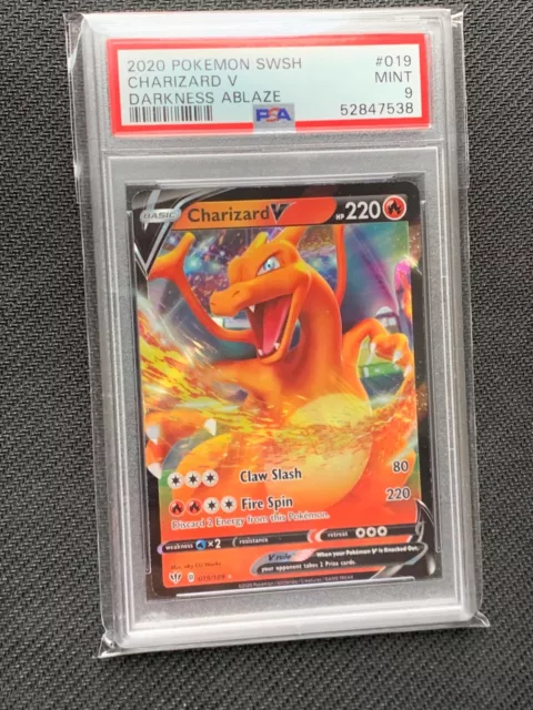 English Charizard V PSA 9 Darkness Ablaze - 019/189 - Pokemon 2020 SWSH