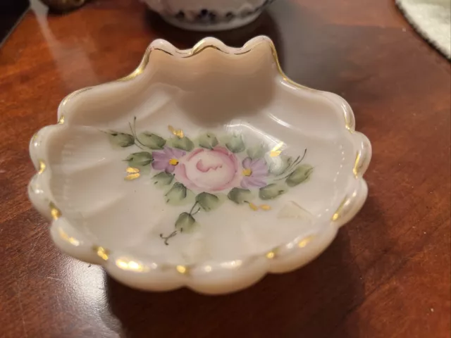 Cambridge Vintage Crown Tuscan Pink Footed Seashell Compote