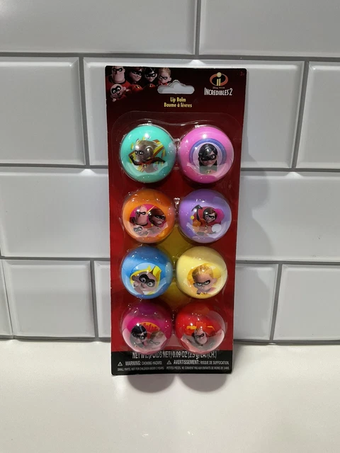 The Incredibles Super Sparkly Lip Balm Assorted Flavors 8 Pack