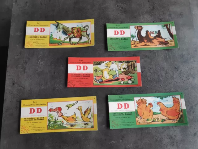 Buvard Ancien Lot 5 Dd Chaussettes Bas Socquettes Illustrateur Maurice Parent Tb