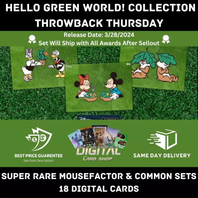 Topps Disney Collect Disney Hello Green World TBT Throwback Thurs SR Mousefactor