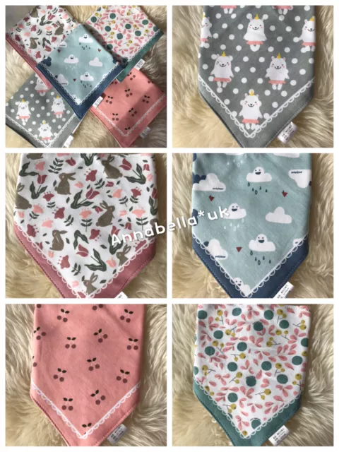 Bébés dossards bandana filles garçons dribble coton animaux enveloppement dentition alimentation 5 p Royaume-Uni 2