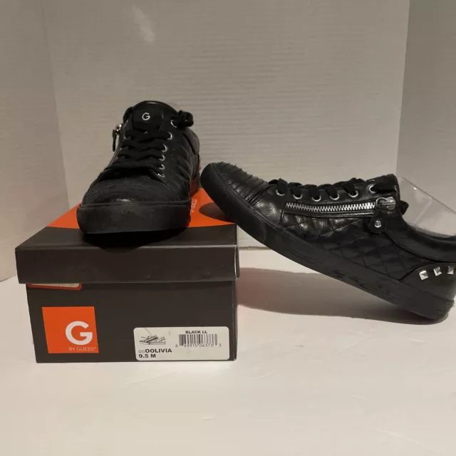 G by Guess OOLIVIA Quilted Sneaker Shoes Women's Size 9.5 M Zipper Moto Blogger