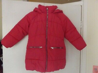 Next girls pink hooded coat aged 5 Years