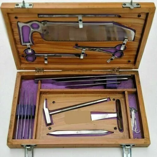 Ensemble d'instruments post mortem/autopsie/dissection Kit anatomie 19...