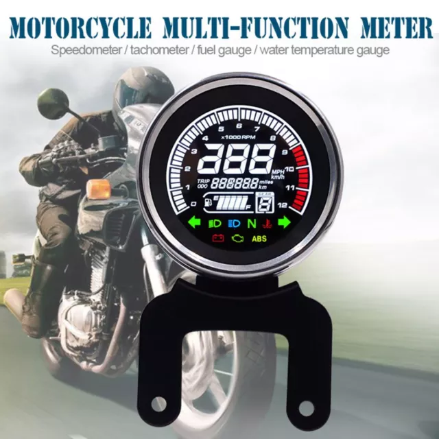 Universal Motorrad Tachometer LCD Digital Drehzahlmesser Kilometerzähler+ Sensor