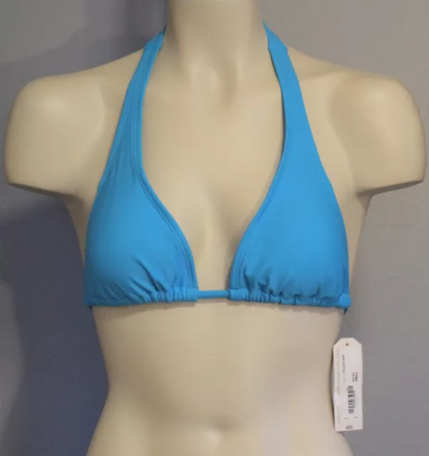 Arizona Jean Triangle String Bikini Swim Top Small Ahoy Blue NEW NWT