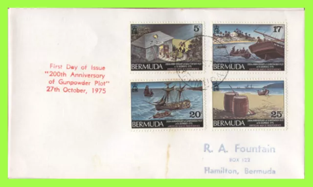 Bermuda 1975 Bicentenary of Gunpowder Plot set on plain First Day Cover