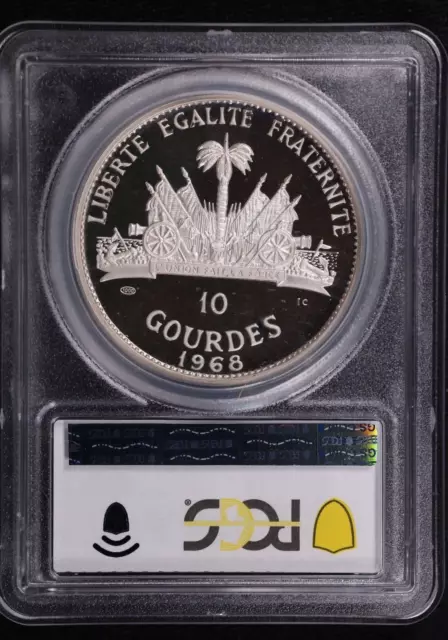 1968 Haiti Silver Proof 10 Gourdes Toussaint - PCGS PR 68 DCAM 2