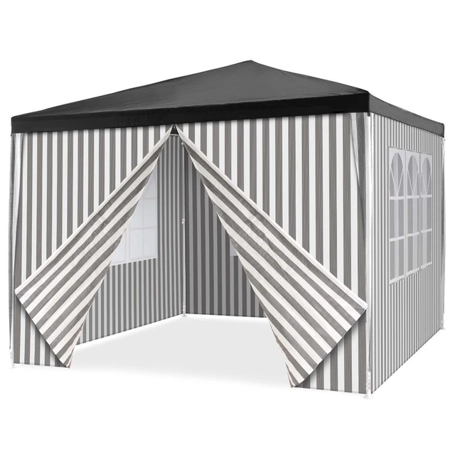 Pavillon Partyzelt 3x3m anthrazit wasserdicht + 4 Seitenteile Marktzelt Festzelt