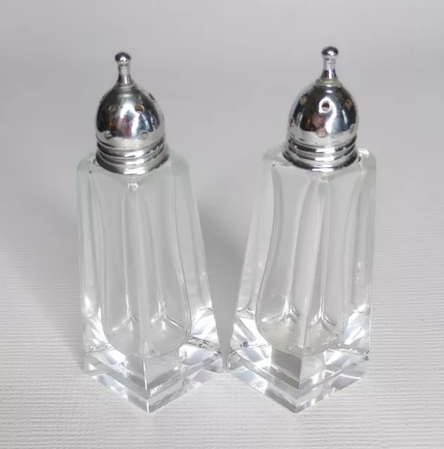 Vintage Crystal MCM 5" Salt And Pepper Shakers