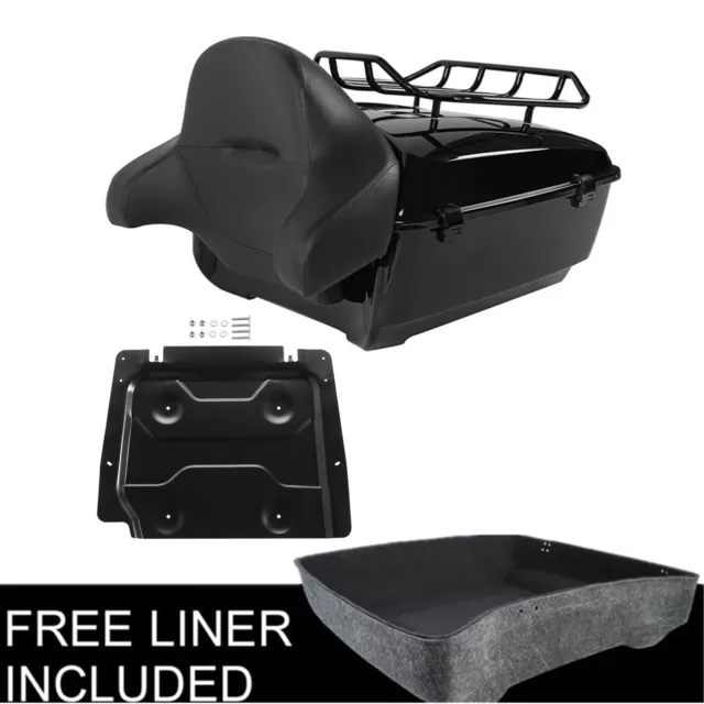 13.7" King Pack Trunk Backrest Base Plate Fit For Harley Tour Pak Touring 14-up