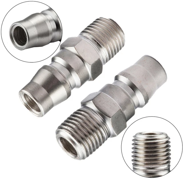 Nuevo adaptador roscado enchufe enchufe enchufe rosca plata acero W:15 H:15 L:50