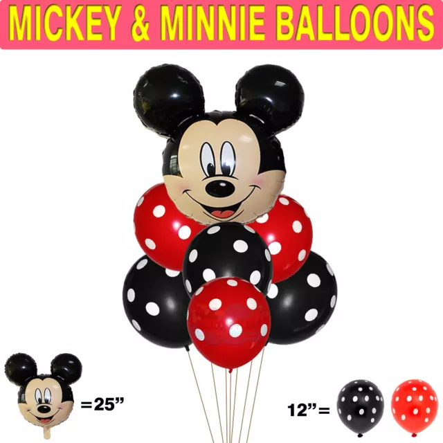 Large Disney Mickey Minnie Mouse Birthday Foil Balloons Kids Party Girls Boys UK
