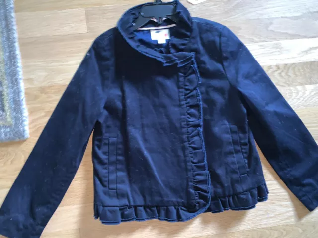 Crewcuts J.Crew Spring Navy Blue Ruffle Girls Coat sz 8