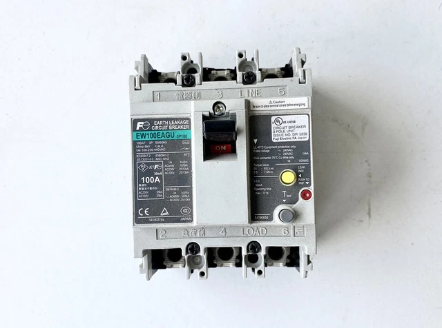Fuji Electric EW100EAGU Terra Perdita Disgiuntore 100A 3 Palo 100 Ampere