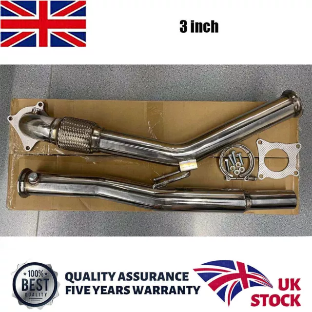 For Vw Golf Mk5 Mk6 Scirocco Stainless Exhaust 3" Decat De Cat Downpipe 2.0 Gti