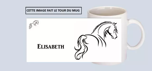 mug tasse céramique cheval avec prénom au choix réf 284