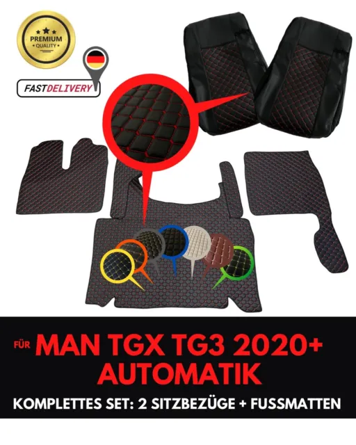 LKW Komplett Set passend für MAN TG3 TGX ab 2020 Fußmatten Set + 2 Sitzbezüge