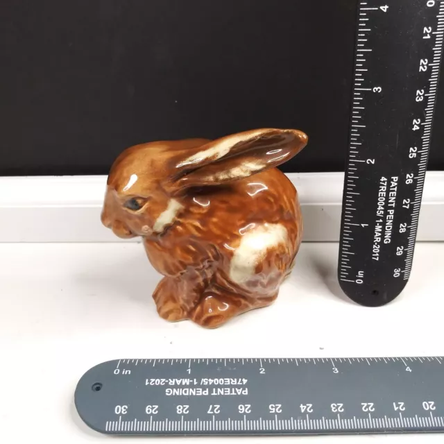 Vintage Goebel Brown & White Rabbit Bunny Figurine 1970s W. Germany  #34 809 09