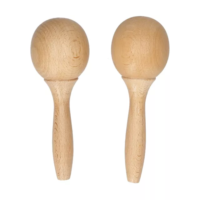 Beech Maraca Shaker Rattles Percussion Instrument Wooden Maraca 1 Pair J6M3