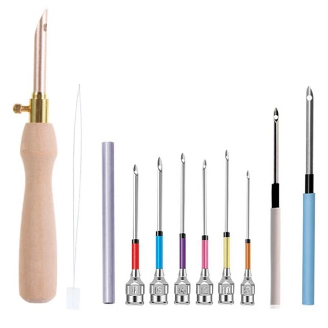 4X(Kit de Herramientas de Punzonado de 11 Uds., Aguja de PunzóN y Enhebrador d9)