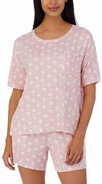 Disney Ladies womens 2 Piece Short Set Mickey Mouse Pajama with pockets 3XL pink