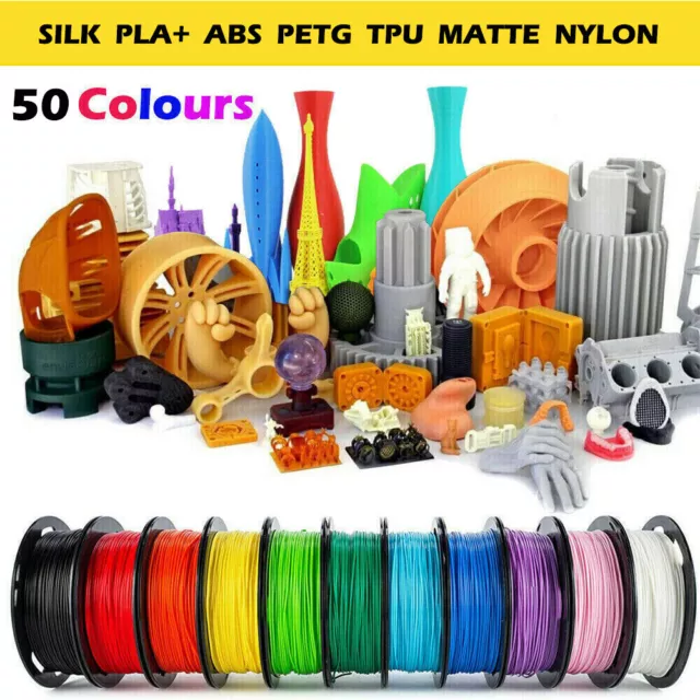 SILK PLA+ PETG ABS TPU MATTE 3D Printer Filament 1.75mm 1KG Printing Engineering