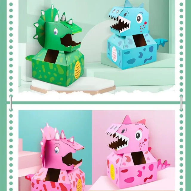 Handmade Cardboard Box Dinosaur Toy Paper  Cartoon Toys   3-6 Year Kids