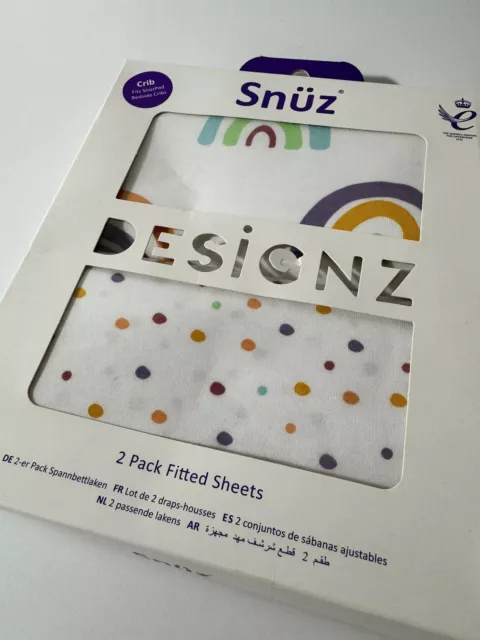 Snuz Crib 2er-Pack Spannblätter - Multi Regenbogen