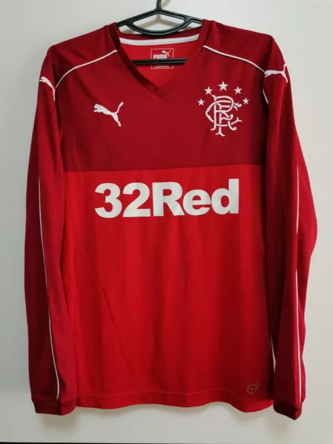 Size S Glasgow Rangers 2017-2018 Signed Away Football Long Sleeve Shirt Jersey