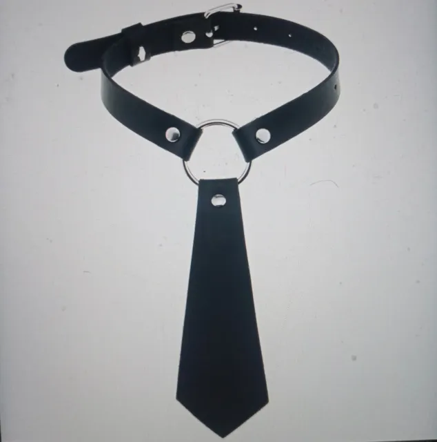 Halsband-mit-Krawatte BDSM-Bondage-Sklave-SM Sklavenhalsband Rubber Domina Latex