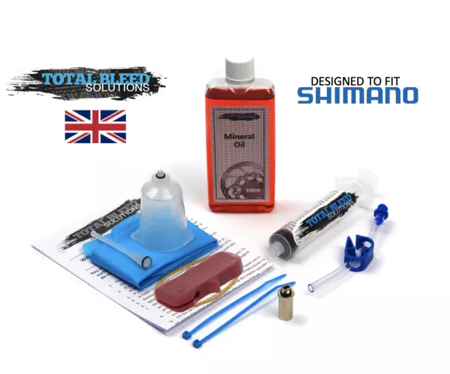 TBS Shimano Funnel Bleed Kit For All MTB & Road Bikes. 100ml Mineral Oil Option