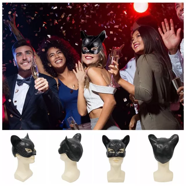 DIY Kopf bedeckung Sexy Katze Frau Gesichts bedeckung Latex maske  Halloween