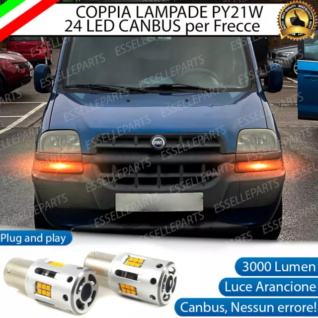 2 X Lampade Py21W Canbus 3.0 24 Led Fiat Dobo' Dal 2005 Per Frecce Anteriori