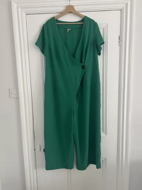 Asos Green Jumpsuit 20 Wide Cullote Legs