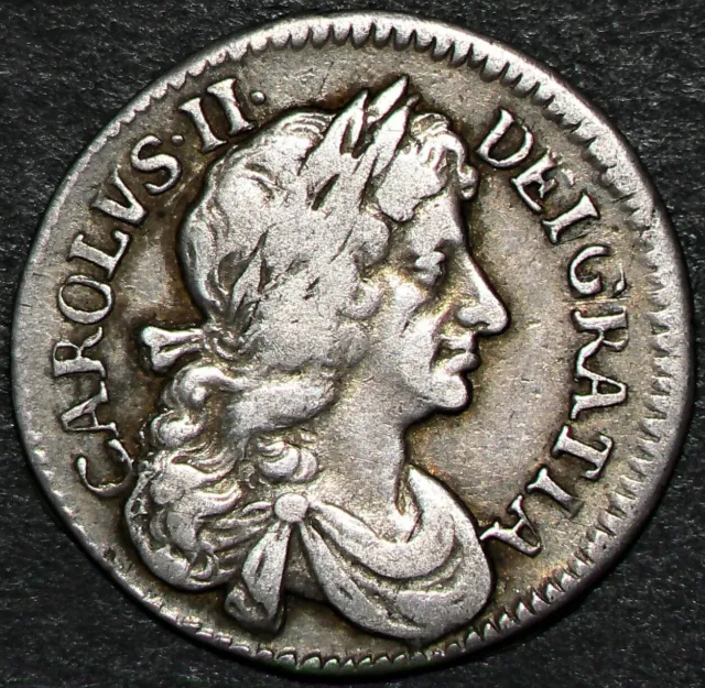 1682/1 Great Britain 4 Pence Groat Silver KM#434 Charles II #16177