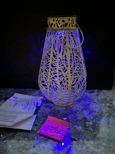 Garden Reflections 12" Metal Lantern Color Changing Light  RARE BUTTER YELLOW