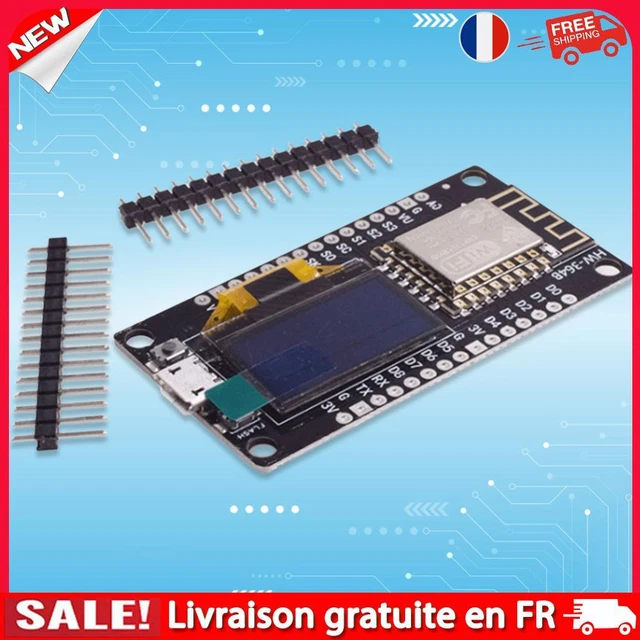 ESP8266 NodeMCU Carte de développement 2 Pièces ESP8266 ESP12F avec écran OLED de 0,96 Pouces,Pilote CH340,Module sans Fil ESP-12E WiFi, et Micro USB, pour la Programmation IDE IDE/Micropython