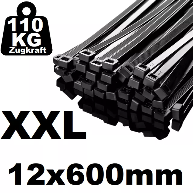 700tlg Kabelbinder Sortiment Set Industriequalität Schwarz 2,5/3,6x10/15/20/30