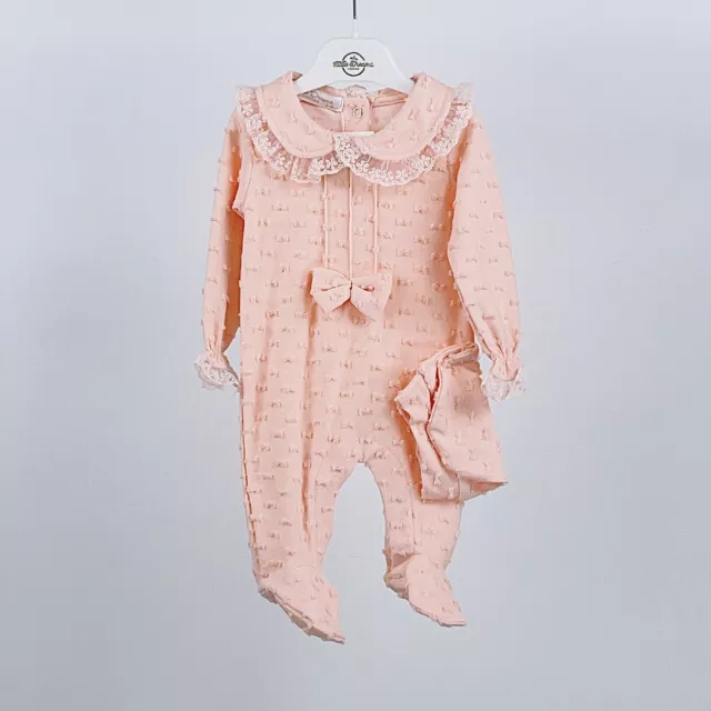 Baby Grow &Hat Set Lace&Bow