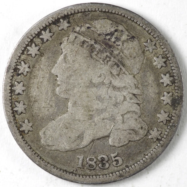 1835 Capped Bust Dime 10c - VG+