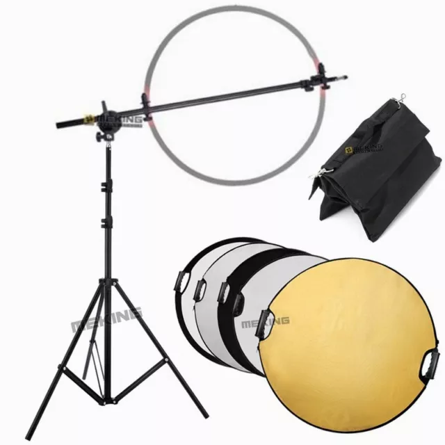 5 in 1 Fotografie Lichtreflektor Diffusor/Halterarm-Boom Ständer + Sandsack Kit