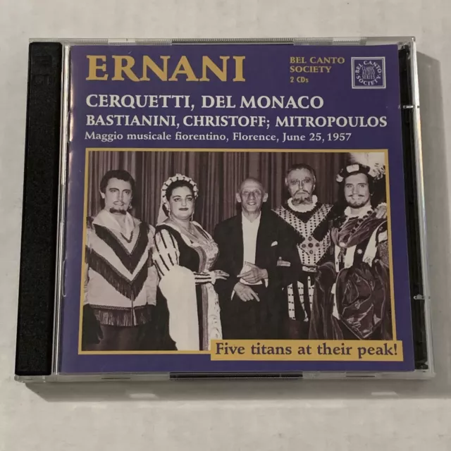 【中古CD】Verdi: Ernani／Cerquetti Del Monaco/Bastianini Christoff/D.Mitropoulos Verdi Ernani 2 CD Set Cerquetti Del Monaco Bastianini