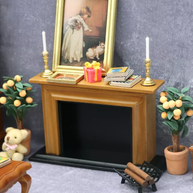 1:12th Scale Dolls House Miniature Vintage Fireplace Firewood Victoria Furniture