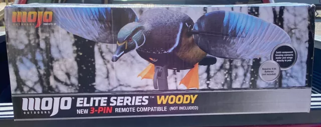MOJO ELITE SERIES Woody Wood Duck SPINNING WING DUCK DECOY REMOTE READY 3P
