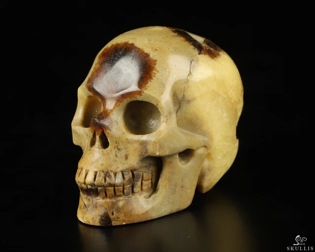 2.0" Dragon Septarian Stone Hand Carved Crystal Skull, Realistic, Healing