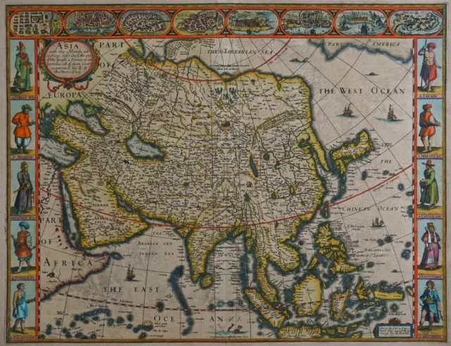Asia With The Islands Adioyning Described - John Speed 1626 - Rare, Original Map